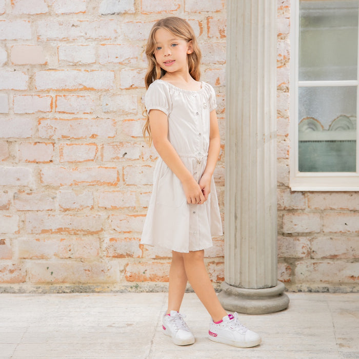 32963 VESTIDO CON ELASTICO EN LA CINTURA NIÑA JUNIOR