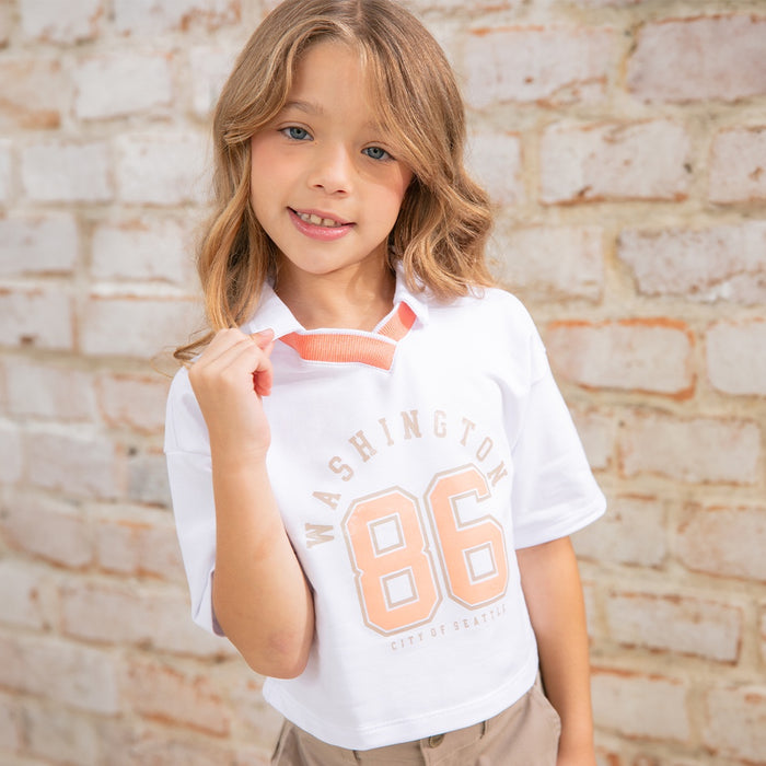 32987 CONJUNTO CAMISETA TIPO POLO NIÑA JUNIOR