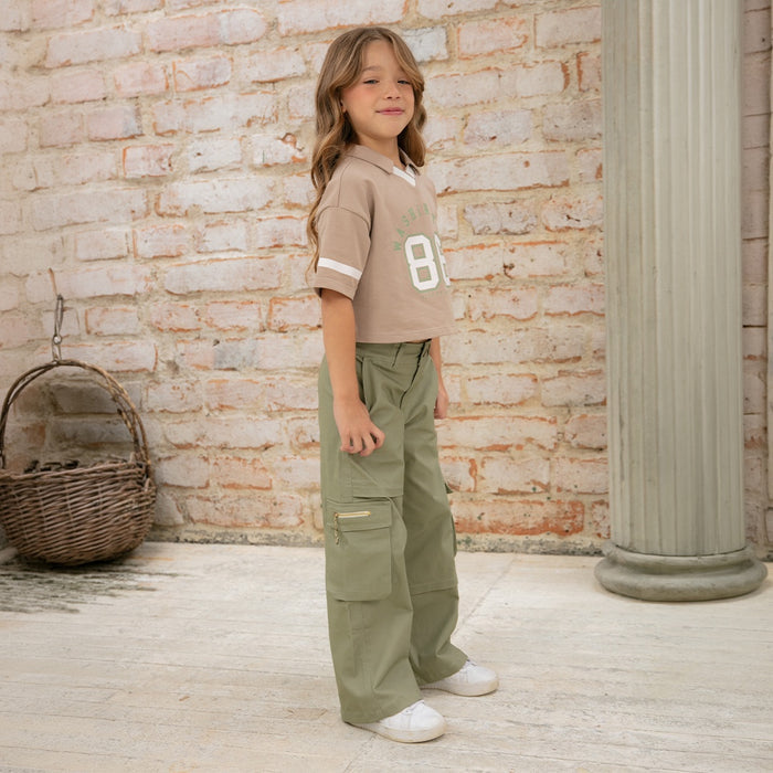 32987 CONJUNTO CAMISETA TIPO POLO NIÑA JUNIOR
