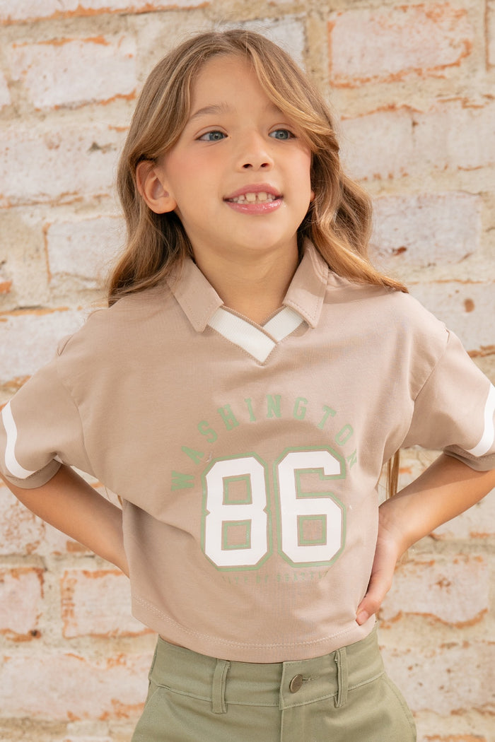 32987 CONJUNTO CAMISETA TIPO POLO NIÑA JUNIOR