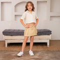 33007 SET BLUSA EN MALLA -FALDA PRENSES NIÑA JUNIOR
