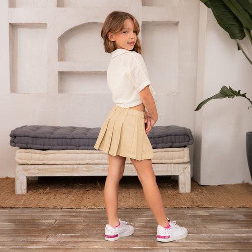 33007 SET BLUSA EN MALLA -FALDA PRENSES NIÑA JUNIOR
