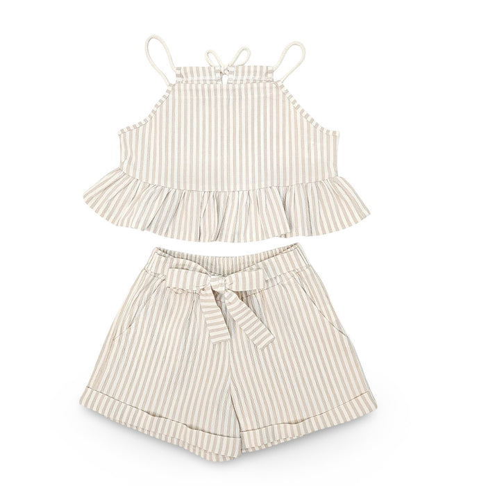 33023 CONJUNTO LINO A RAYAS NIÑA JUNIOR