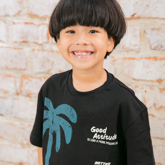 45657 CAMISETA OVERSIZE ESTAMPADO PALMERA PARA NIÑO JUNIOR