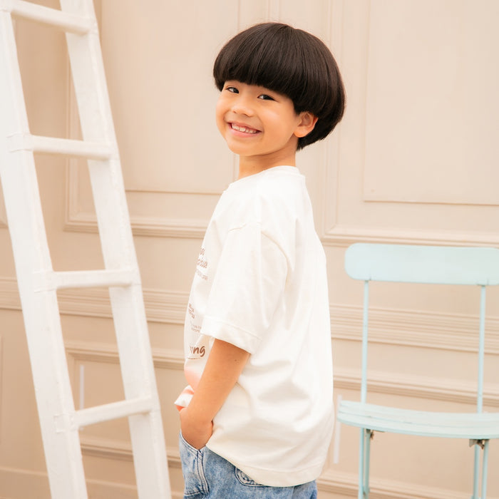 45657 CAMISETA OVERSIZE ESTAMPADO PALMERA PARA NIÑO JUNIOR