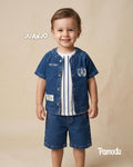 52013 SET CAMISETA BASICA BERMUDA Y SOBRE CAMISA NIÑO BEBE