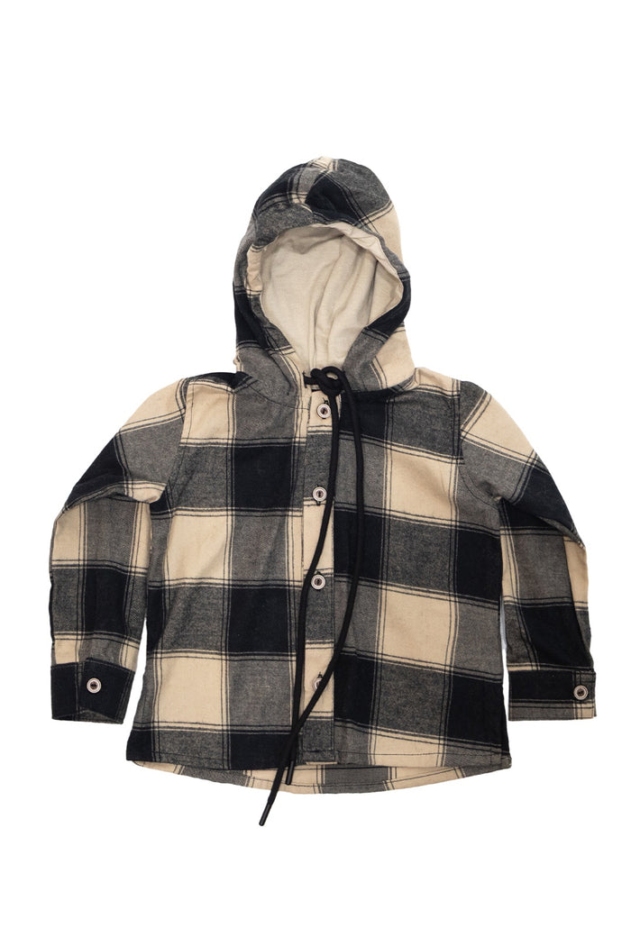52019 CAMISA LEÑADORA MANGA LARGA CON CAPUCHA NIÑO BEBE