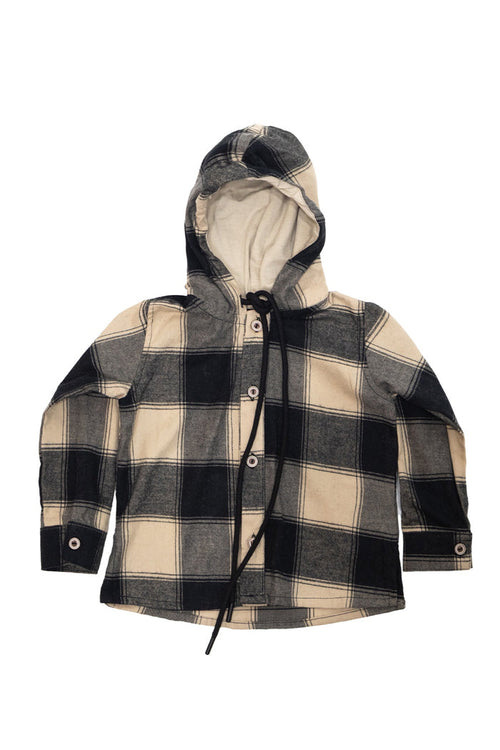 52019 CAMISA LEÑADORA MANGA LARGA CON CAPUCHA NIÑO BEBE