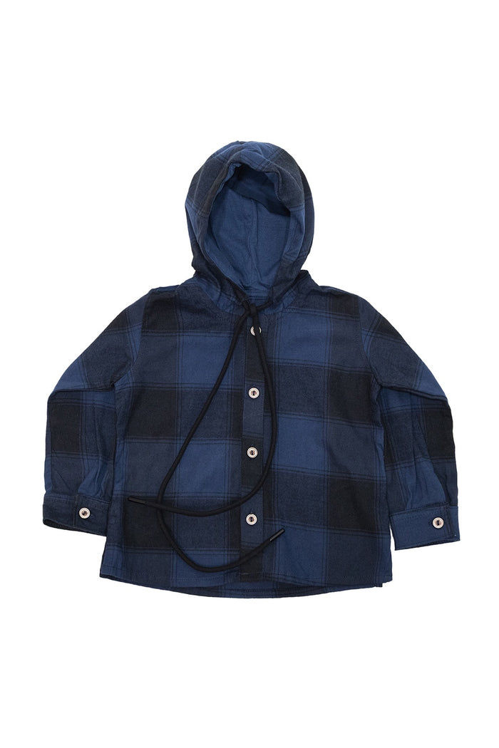 52019 CAMISA LEÑADORA MANGA LARGA CON CAPUCHA NIÑO BEBE