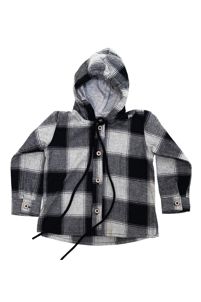 52019 CAMISA LEÑADORA MANGA LARGA CON CAPUCHA NIÑO BEBE
