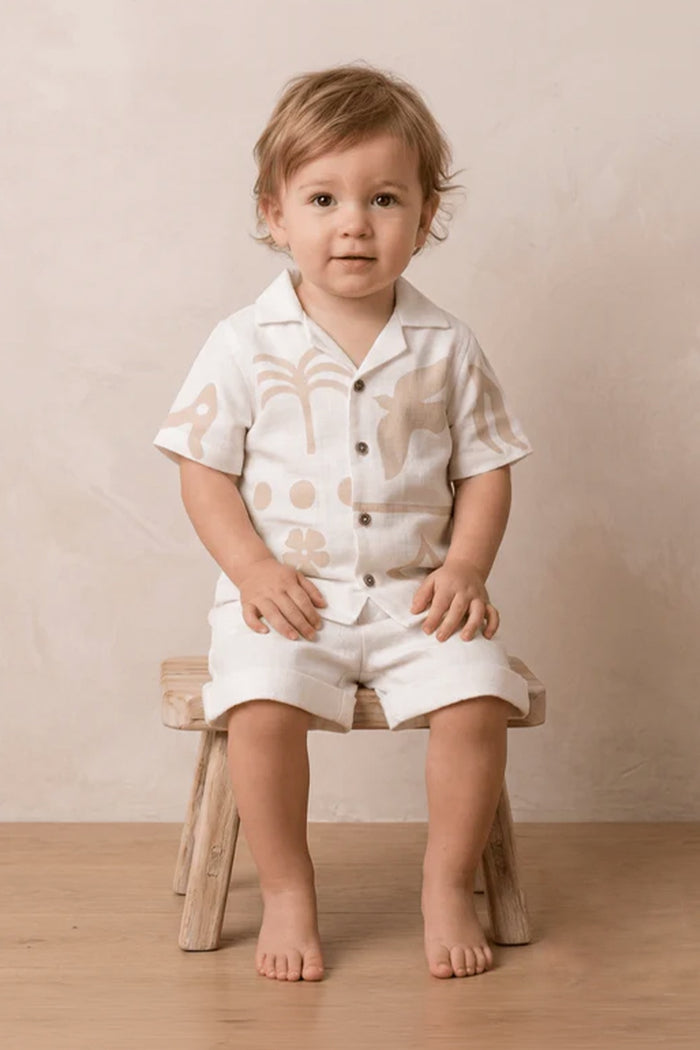 52027 TOTAL LOOK LINO CON GRABADO NIÑO BEBE