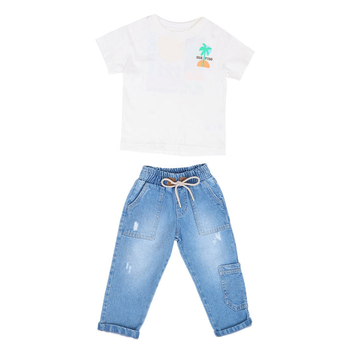 52028 CONJUNTO PALMERA PANTALON DENIM NIÑO BEBE