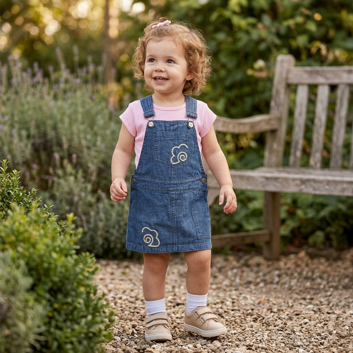 62025 JARDINERA CON BORDADO DE FLOR NIÑA BEBE