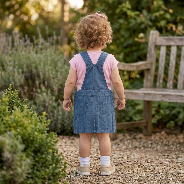 62025 JARDINERA CON BORDADO DE FLOR NIÑA BEBE