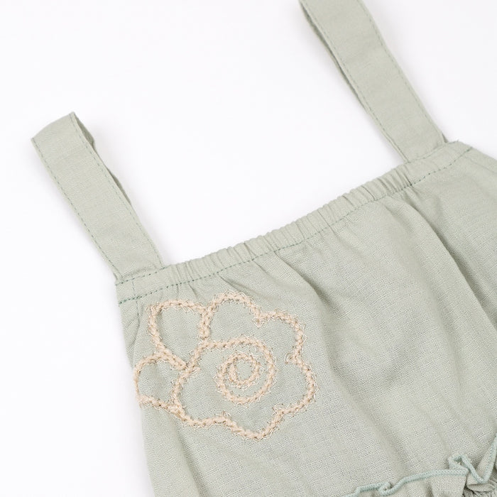 62026 CONJUNTO SHORT EN DENIM CON BLUSA BORDADA NIÑA BEBE