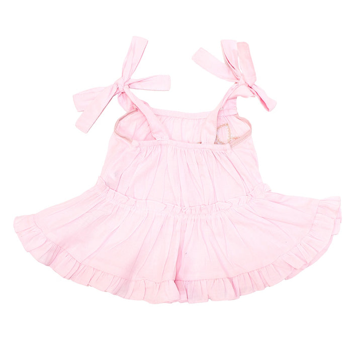 62026 CONJUNTO SHORT EN DENIM CON BLUSA BORDADA NIÑA BEBE
