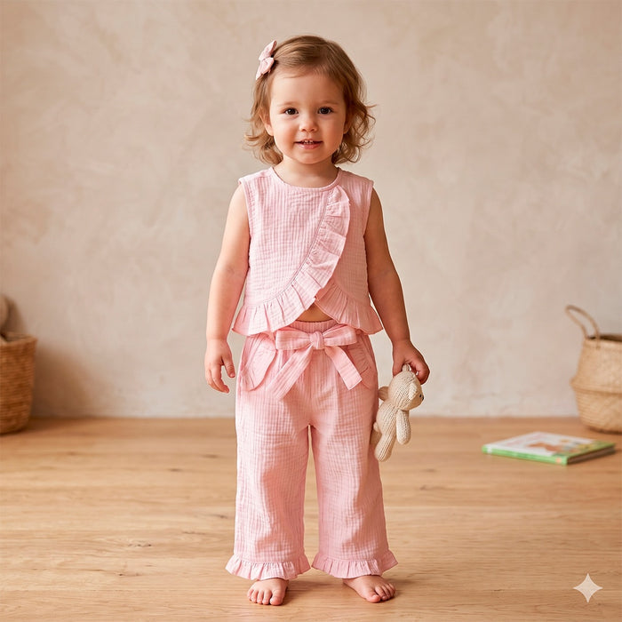 62029 CONJUNTO LINO BLUSA-PANTALON NIÑA BEBE