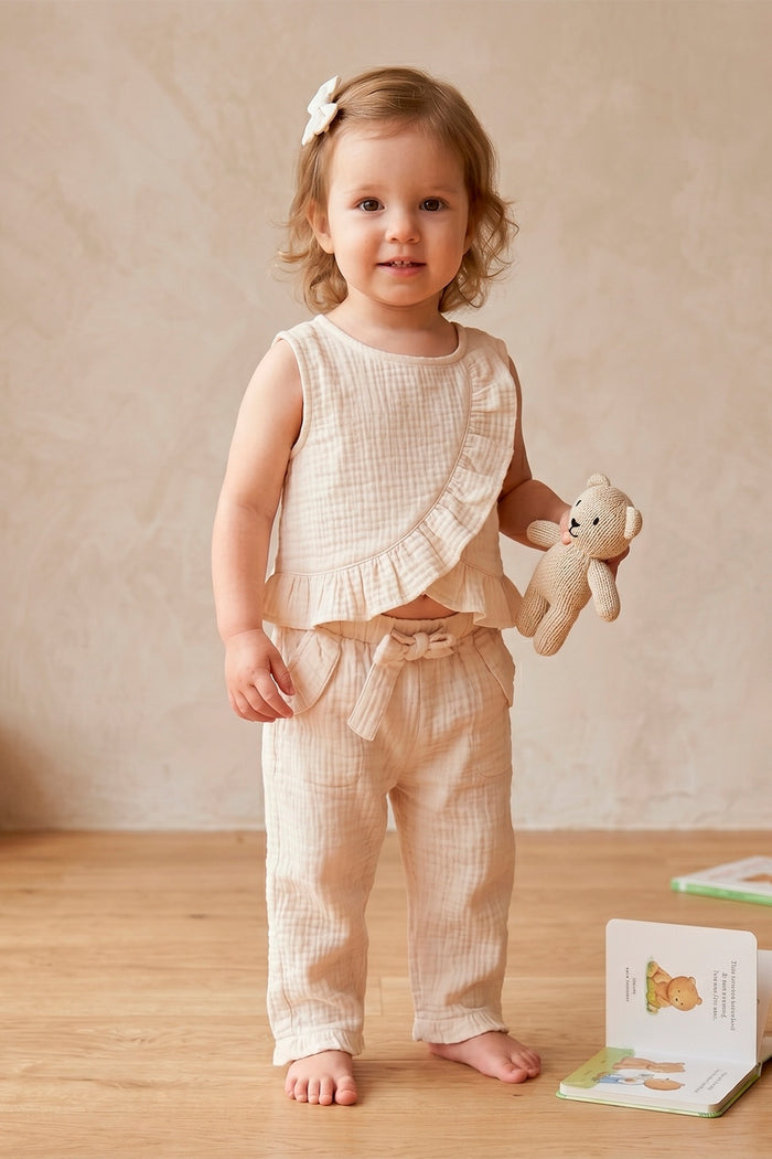 62029 CONJUNTO LINO BLUSA-PANTALON NIÑA BEBE