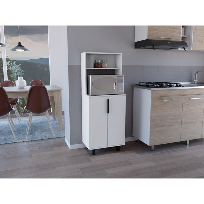 ALACENA OSHAWA, BLANCO, CON SUPERFICIE PARA UBICAR OBJETOS Y DOS PUERTAS