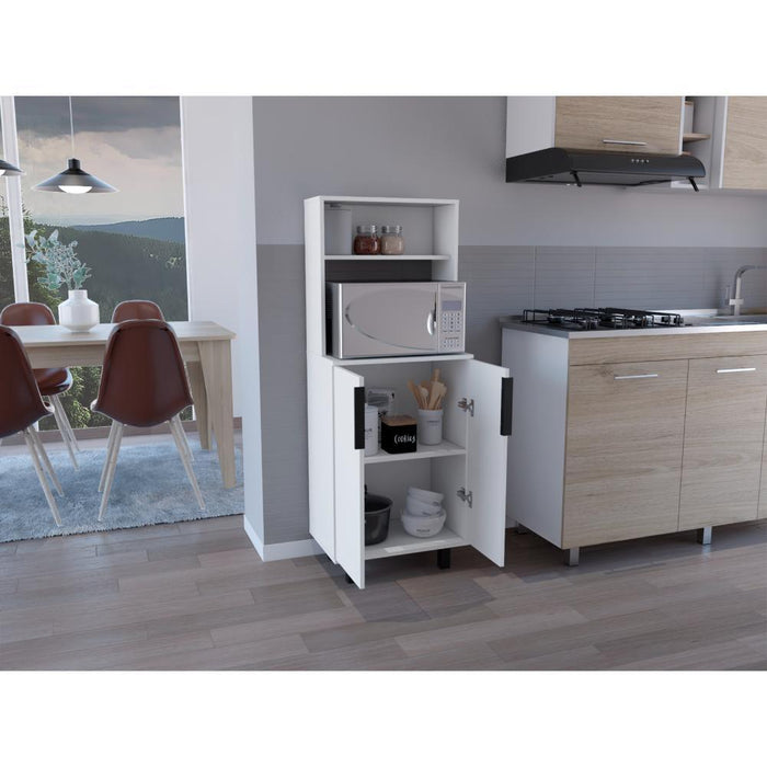 ALACENA OSHAWA, BLANCO, CON SUPERFICIE PARA UBICAR OBJETOS Y DOS PUERTAS