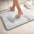 ALFOMBRA TAPETE BAÑO ANTIDESLIZANTE PIEDRA ABSORBENTE 70CM PLATEADO PIEDRA