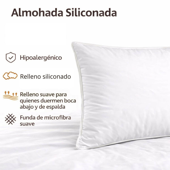 Almohada siliconada con funda 45x65cm Set x2