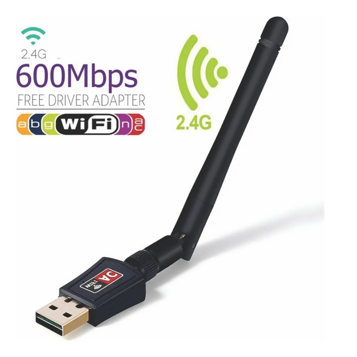 ANTENA WIFI RECEPTOR USB 600MBPS ANTENA 802.INN PARA PC