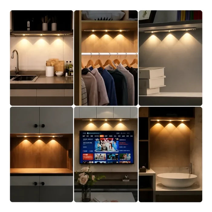 APLIQUE LÁMPARA LED SENSOR BARRA LUZ RECARGABLE 40CM 3 TONOS