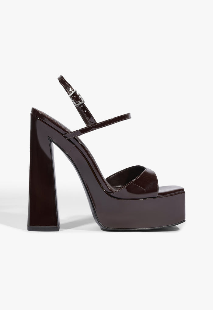 Arlene Patent Sandal 5 Maplewood Patent Leather - Schutz Shoes