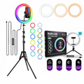 ARO DE LUZ 26 CM RGB LED CON TRÍPODE PROFESIONAL 2 MTS