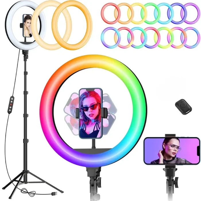 ARO DE LUZ 45 CM RGB LED TRÍPODE PRO 💡📸