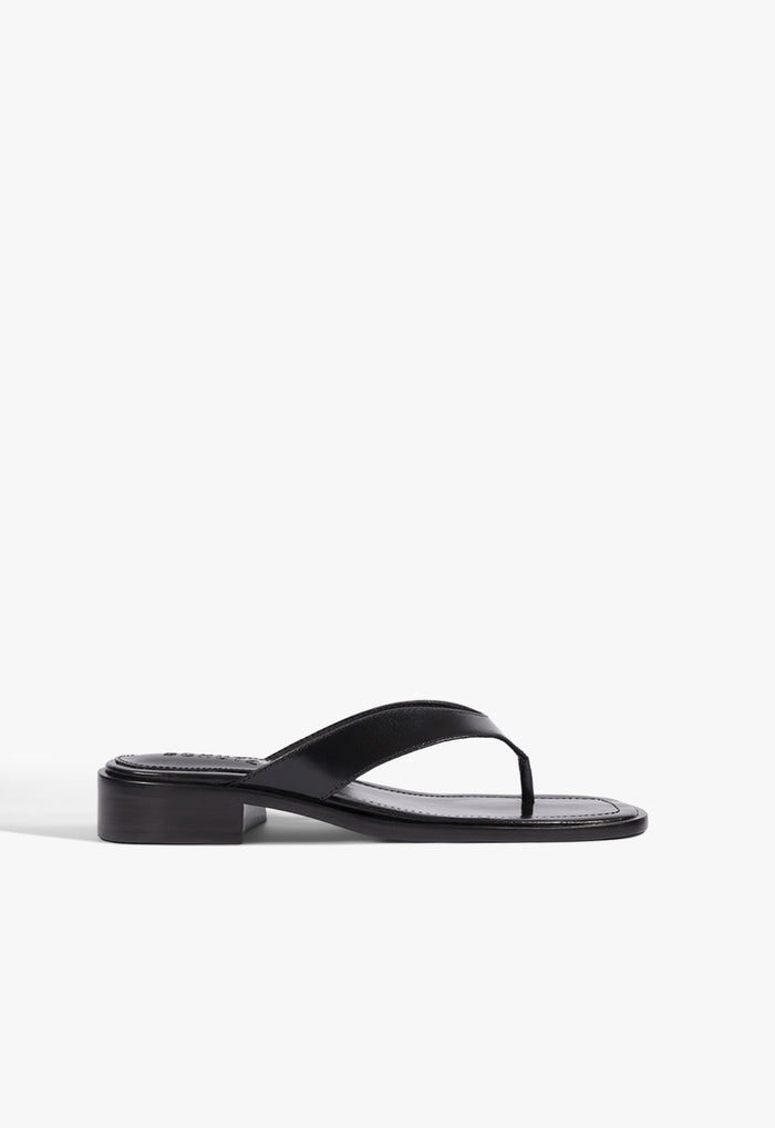 Arya Mid Leather Sandal 5 Black Leather - Schutz Shoes