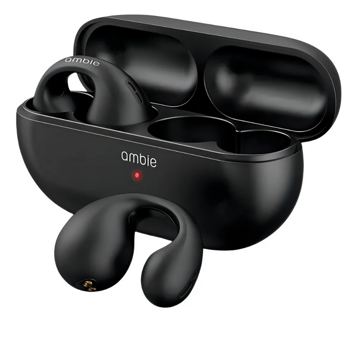 AUDÍFONOS AMBIE AURICULARES DE CONDUCCIÓN OSEA TWS ESTÉREO COLOR NEGRO