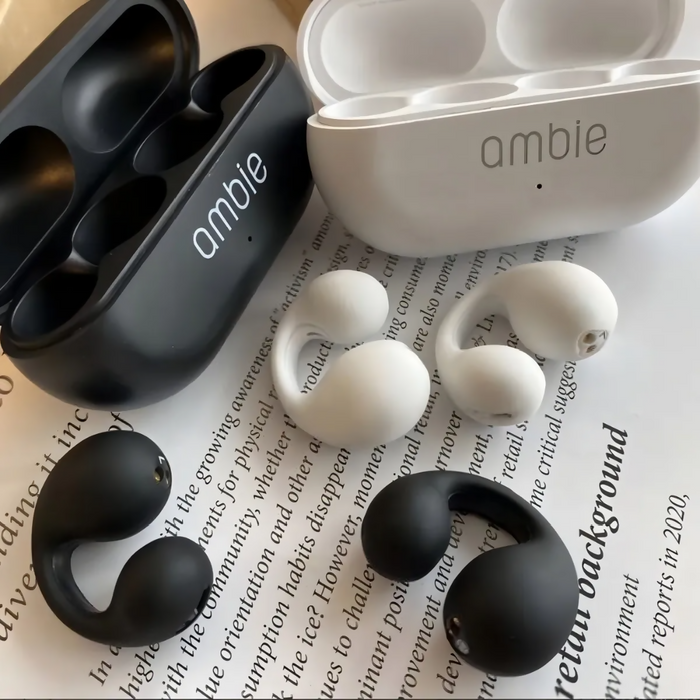 AUDÍFONOS AMBIE AURICULARES DE CONDUCCIÓN OSEA TWS ESTÉREO COLOR NEGRO