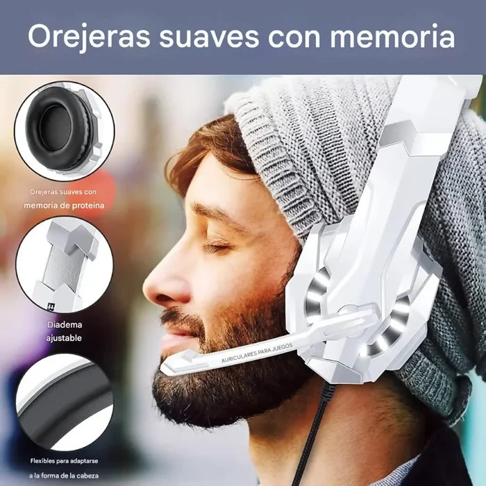 AUDÍFONOS GAMER DIADEMA AURICULAR COMPATIBLE PC PS5 PS4 XBOX