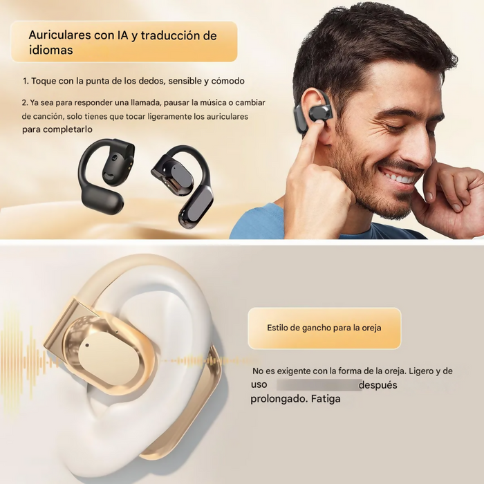 AUDÍFONOS TRADUCTORES IDIOMAS INTELIGENTES BLUETOOTH PORTÁTIL