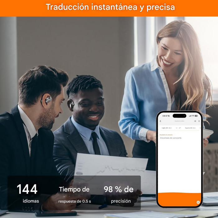 AUDÍFONOS TRADUCTORES IDIOMAS INTELIGENTES BLUETOOTH PORTÁTIL