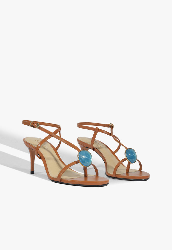 Azure Mid Embellished Leather Sandal - Schutz Shoes