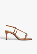Azure Mid Embellished Leather Sandal 5 Miele Leather - Schutz Shoes