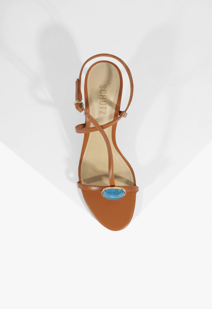 Azure Mid Embellished Leather Sandal - Schutz Shoes