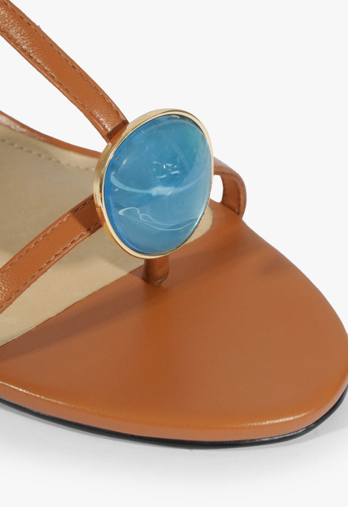 Azure Mid Embellished Leather Sandal - Schutz Shoes
