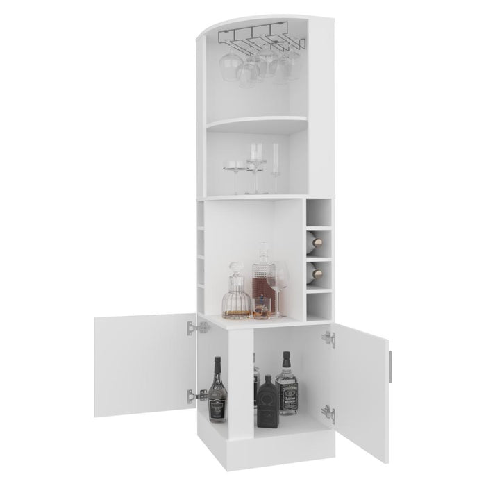 BAR ESQUINERO ASCHER, BLANCO, CON DOS PUERTAS Y PORTA COPAS ZF