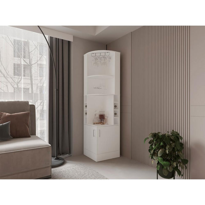 BAR ESQUINERO ASCHER, BLANCO, CON DOS PUERTAS Y PORTA COPAS ZF