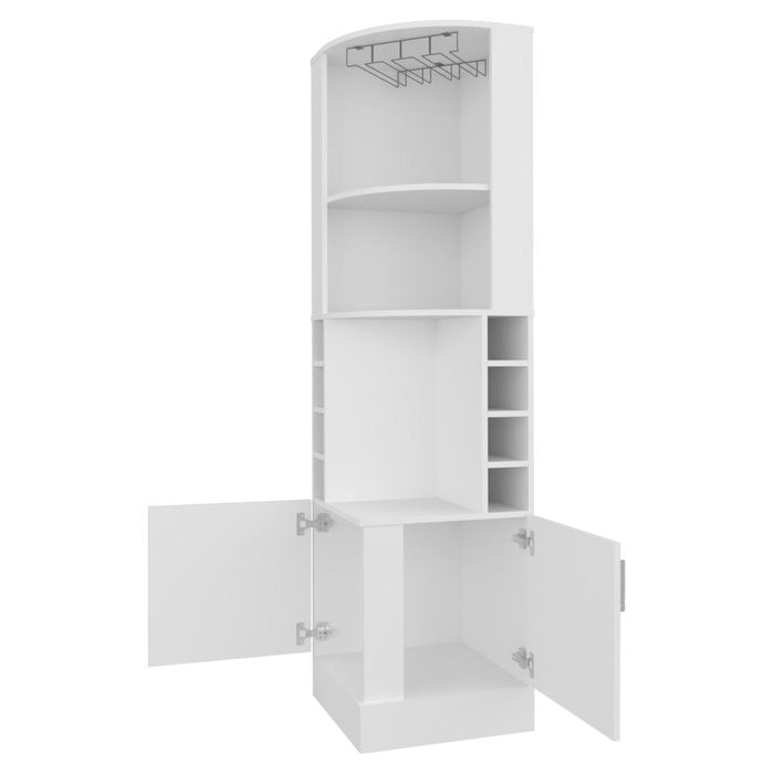 BAR ESQUINERO ASCHER, BLANCO, CON DOS PUERTAS Y PORTA COPAS ZF
