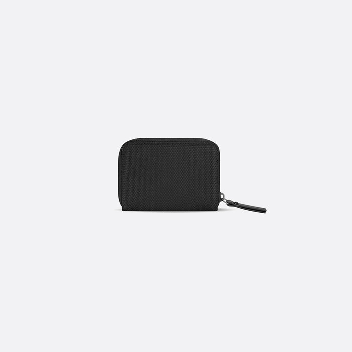 A Sherpani Barcelona Carbon Black RFID Mini Wallet, back view on white background. #color_carbon-black