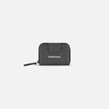 A Sherpani Barcelona Granite Anti-Theft Mini Wallet, front view showing clasp on white background.  #color_granite-grey
