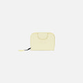 A Sherpani Barcelona Sol Yellow RFID Mini Wallet, front view showing clasp on white background.  #color_sol-yellow