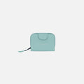 A Sherpani Barcelona Surf Blue RFID Mini Wallet, front view showing clasp on white background. #color_surf-blue