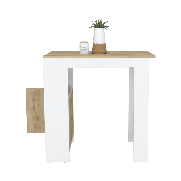 BARRA DE COCINA CALA, BLANCO DUQUEZA Y MACADAMIA, CON UN CAJON Y ENTREPAÑOS ZF