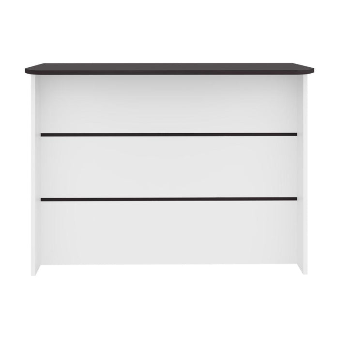 BARRA DE COCINA DIAMANTE, KRONOS BLANCO Y KRONOS WENGUE, CON ENTREPAÑOS ZF